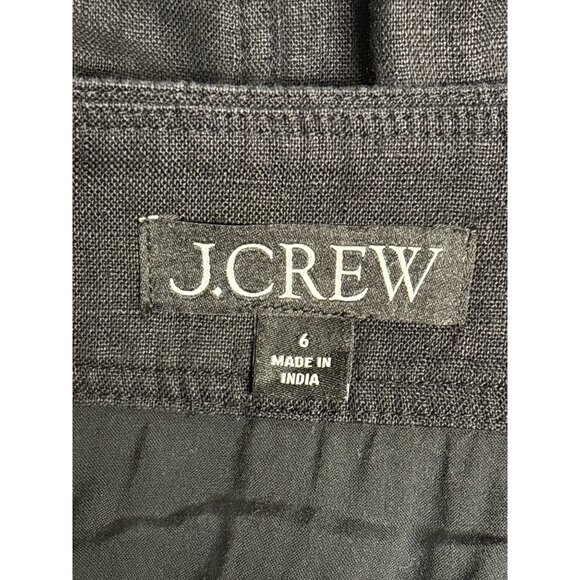 J.Crew Black Linen Flared Mini Skirt Size 6 With Button Front Closure & Lined In - Picture 3 of 6